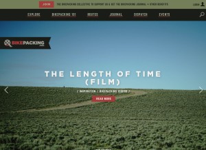 How bikepacking.com looks like on a tablet such as an iPad.