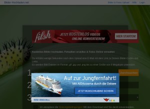 How bilder-hochladen.net looks like on a tablet such as an iPad.