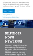 How bilfinger.com looks like on a mobile device such as an iPhone.