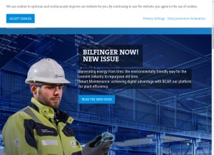 How bilfinger.com looks like on a tablet such as an iPad.