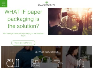 How billerudkorsnas.com looks like on a tablet such as an iPad.