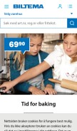 How biltema.no looks like on a mobile device such as an iPhone.