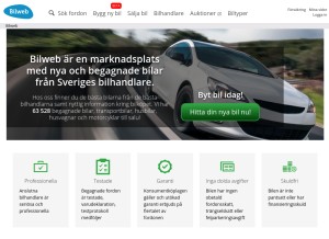 How bilweb.se looks like on a tablet such as an iPad.