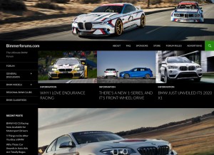 How bimmerforums.com looks like on a tablet such as an iPad.