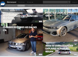 How bimmerpost.com looks like on a tablet such as an iPad.