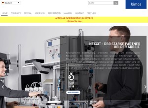 How bimos.com looks like on a tablet such as an iPad.