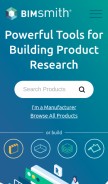 How bimsmith.com looks like on a mobile device such as an iPhone.