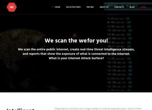 How binaryedge.ninja looks like on a tablet such as an iPad.