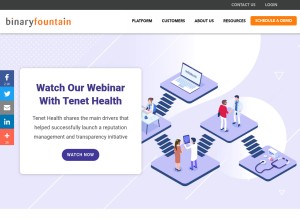 How binaryfountain.com looks like on a tablet such as an iPad.