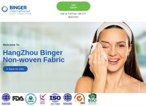 How bingerwipes.com looks like on a tablet such as an iPad.