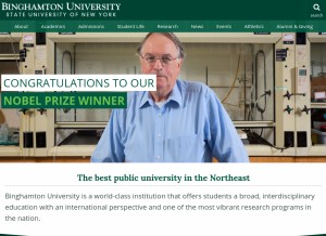 How binghamton.edu looks like on a tablet such as an iPad.