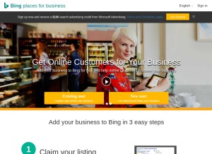 How bingplaces.com looks like on a tablet such as an iPad.