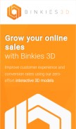 How binkies3d.com looks like on a mobile device such as an iPhone.