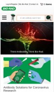 How bio-rad-antibodies.com looks like on a mobile device such as an iPhone.