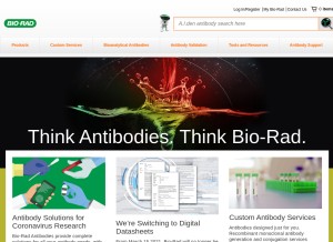 How bio-rad-antibodies.com looks like on a tablet such as an iPad.