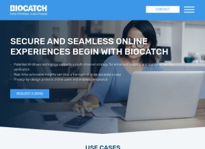 How biocatch.com looks like on a tablet such as an iPad.