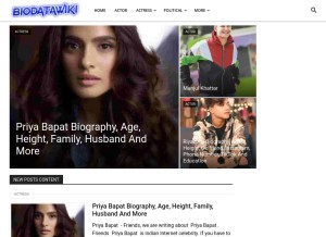 How biodatawiki.in looks like on a tablet such as an iPad.