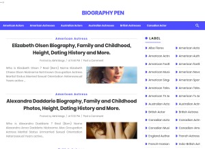 How biographypen.blogspot.com looks like on a tablet such as an iPad.