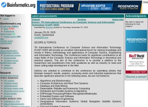 How bioinformatics.org looks like on a tablet such as an iPad.