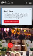 How biola.edu looks like on a mobile device such as an iPhone.