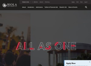 How biola.edu looks like on a tablet such as an iPad.