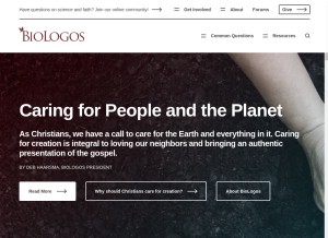 How biologos.org looks like on a tablet such as an iPad.