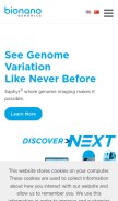 How bionanogenomics.com looks like on a mobile device such as an iPhone.