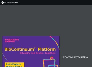 How biopharmadive.com looks like on a tablet such as an iPad.