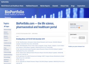 How bioportfolio.com looks like on a tablet such as an iPad.