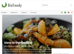 How biotrendy.pl looks like on a tablet such as an iPad.