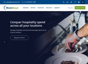 How birchstreetsystems.com looks like on a tablet such as an iPad.