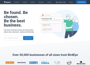How birdeye.com looks like on a tablet such as an iPad.