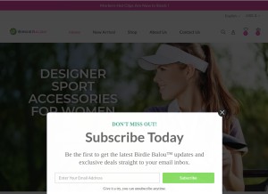 How birdiebalou.com looks like on a tablet such as an iPad.