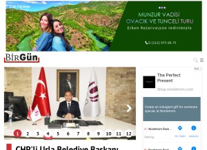 How birgun.net looks like on a tablet such as an iPad.