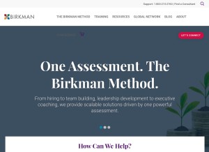 How birkman.com looks like on a tablet such as an iPad.