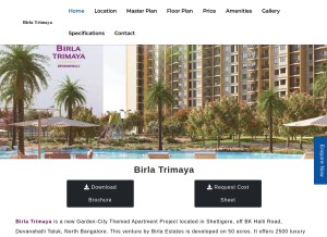 How birlatrimayaa.in looks like on a tablet such as an iPad.