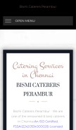 How bismicaterersperambur.com looks like on a mobile device such as an iPhone.
