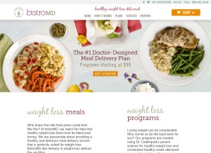 How bistromd.com looks like on a tablet such as an iPad.