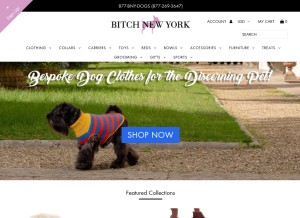 How bitchnewyork.com looks like on a tablet such as an iPad.