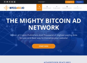 How bitcoadz.io looks like on a tablet such as an iPad.