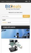 How bitdeals.com looks like on a mobile device such as an iPhone.