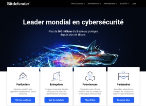 How bitdefender.com looks like on a tablet such as an iPad.