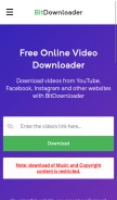 How bitdownloader.com looks like on a mobile device such as an iPhone.