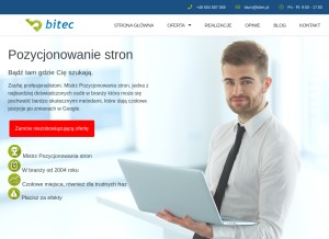 How bitec.net.pl looks like on a tablet such as an iPad.