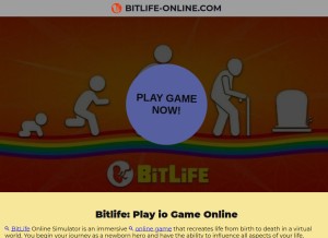 How bitlife-online.com looks like on a tablet such as an iPad.