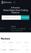 How bitmart.com looks like on a mobile device such as an iPhone.