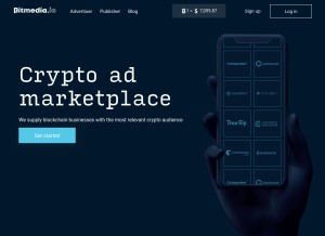 How bitmedia.io looks like on a tablet such as an iPad.