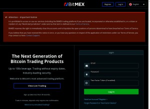 How bitmex.com looks like on a tablet such as an iPad.