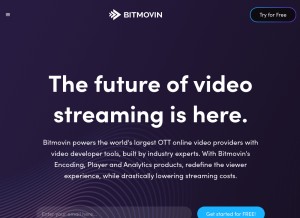 How bitmovin.com looks like on a tablet such as an iPad.