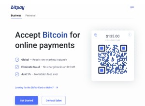 How bitpay.com looks like on a tablet such as an iPad.